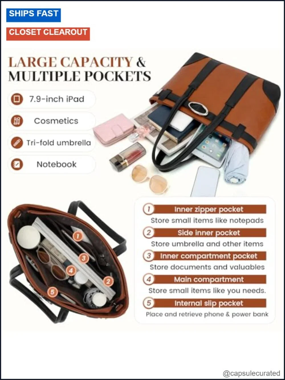 Large Vegan Leather Satchel Handbag for Women Detachable Shoulder Strap Tote